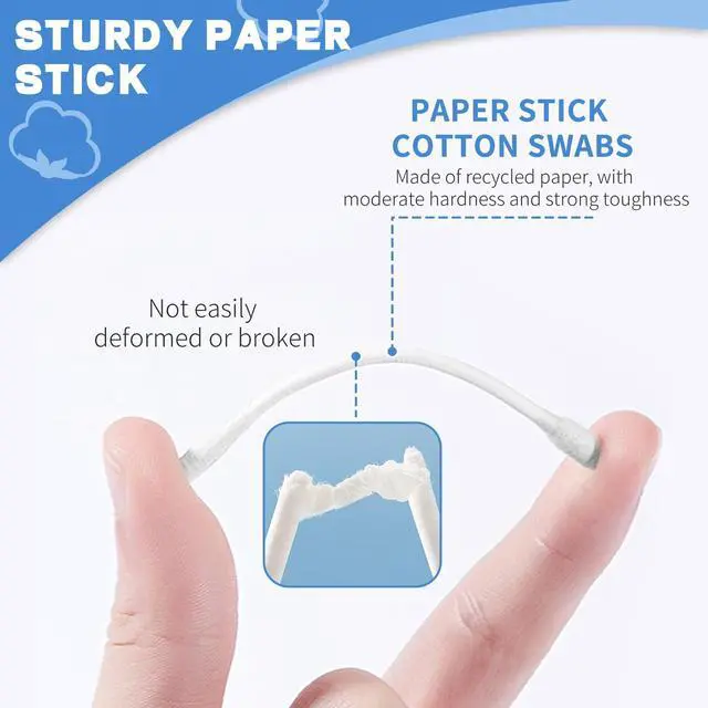 Alt view image 2 of 7 - Pointed Tip Cotton Swabs, 800 Count Double Precision Tips with Paper Stick, Cotton Buds for Makeup, Personal Care, Crafts