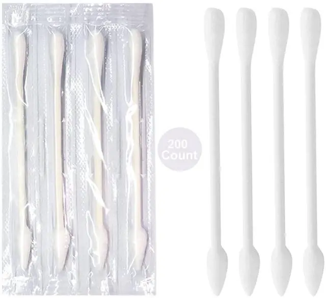 Main image of Individually Wrapped Double Tipped Cotton Swabs, Travel Size - Pointed & Round Tip, For Ear, Makeup & Cleaning (200 Count)
