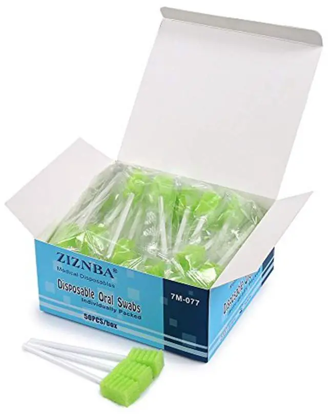Main image of 50 Pack Disposable Oral Swabs, Sterile Dental Sponge Swab sticks