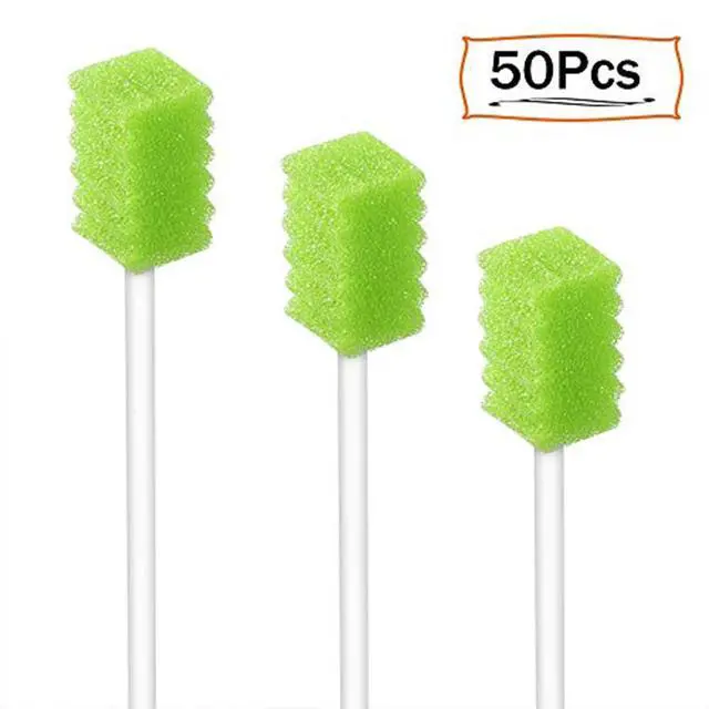 Alt view image 2 of 5 - 50 Pack Disposable Oral Swabs, Sterile Dental Sponge Swab sticks
