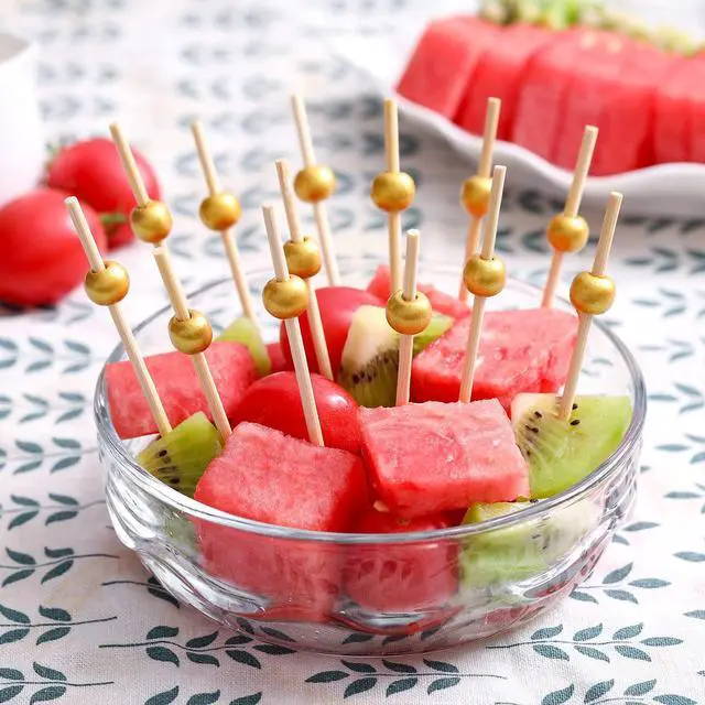 Alt view image 3 of 7 - 200 Pcs Cocktail Picks, 4.7 Inch Toothpicks for Appetizers, Bamboo Cocktail Sticks Skewers for Drinks, Desserts, Charcuterie, Wedding Party Fancy Toothpicks, Gold Pearl Mini Food Picks Decorative
