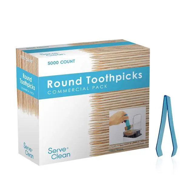 Alt view image 4 of 5 - 5000 Count White Birch Wood Double Point Toothpicks (NOT Bamboo)