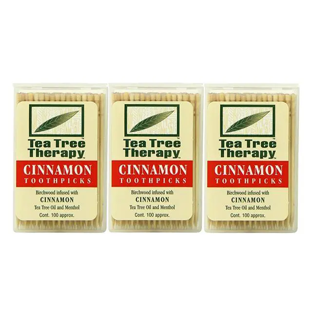 Alt view image 2 of 2 - Tea Tree Therapy Toothpicks, Cinnamon, 100 Count (3-Pack)