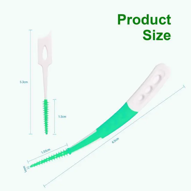 Alt view image 2 of 6 - 444PCS Dental Picks for Teeth Cleaning Health,Dual-Use Toothpicks and Angled Disposable Interdental Brushes, Green
