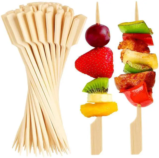 Main image of 300PCS Cocktail Picks Bamboo Skewers for Appetizers, Paddle Wooden Skewers, Fancy Flat Toothpicks for Appetizers, 4.7 IN Bamboo Sticks for Party Sandwich Fruit Charcuterie Boards Accessories