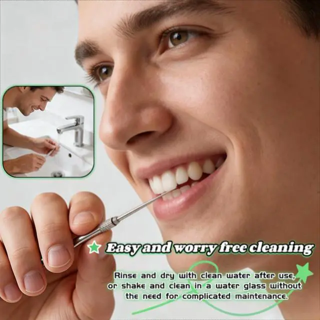 Alt view image 4 of 7 - Portable Titanium Toothpick, Multi-Functional Reusable Stainless Steel Toothpick for Camping, Hiking, Travel & Home - Extendable, Waterproof, Rust-Proof, Easy Clean Dental Pick & Fruit Pick (Silver)
