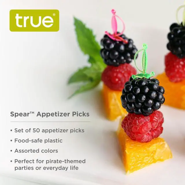 Alt view image 2 of 7 - True Spear Appetizer Picks, Mini Sword Toothpicks Plastic, Cocktail Swords Skewers for Drinks, Desserts Birthday Party Supplies, Set of 50, Multicolor