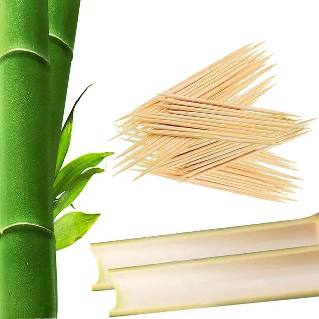 Alt view image 7 of 7 - 1000 Pcs Bamboo Toothpicks - Double Pointed Wooden Picks - For Personal Hygiene, Appetizer Skewers, Cocktail Sticks, Toothpick or Arts & Crafts