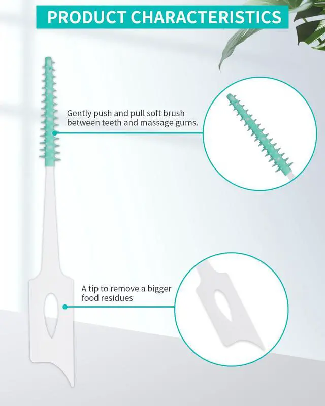 Alt view image 3 of 6 - 200 PCS Soft Dental Floss Picks, Dental Picks with case, Toothpicks Brush Between Teeth, Tooth Flossing Brush Disposable for Cleaning, Toothbrush Clean Tool, Green Color