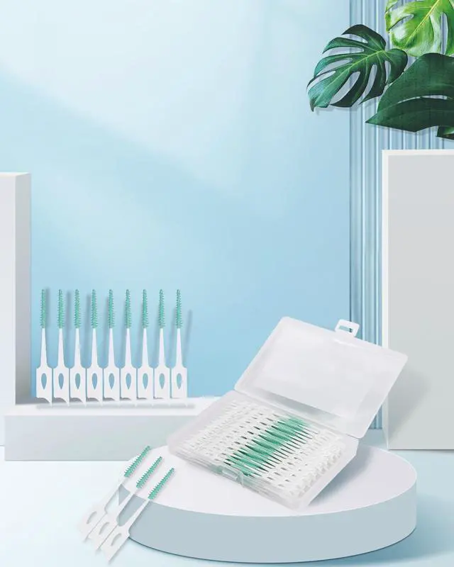 Alt view image 4 of 6 - 200 PCS Soft Dental Floss Picks, Dental Picks with case, Toothpicks Brush Between Teeth, Tooth Flossing Brush Disposable for Cleaning, Toothbrush Clean Tool, Green Color