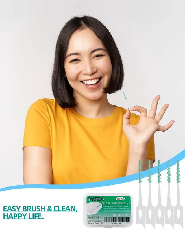 Alt view image 5 of 6 - 200 PCS Soft Dental Floss Picks, Dental Picks with case, Toothpicks Brush Between Teeth, Tooth Flossing Brush Disposable for Cleaning, Toothbrush Clean Tool, Green Color