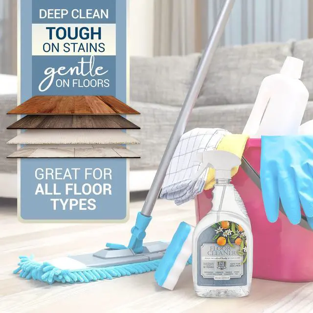 Alt view image 3 of 7 - Citrus Floor Cleaner (Made in USA) | Streak Free Cleaner for Tile, Stone, Laminate, Vinyl & Natural Wood Floor Cleaner for Mopping, Floor Cleaning Solution with Citrus Aroma -32oz Spray Bottle
