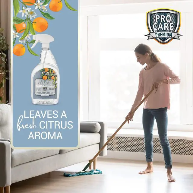 Alt view image 4 of 7 - Citrus Floor Cleaner (Made in USA) | Streak Free Cleaner for Tile, Stone, Laminate, Vinyl & Natural Wood Floor Cleaner for Mopping, Floor Cleaning Solution with Citrus Aroma -32oz Spray Bottle