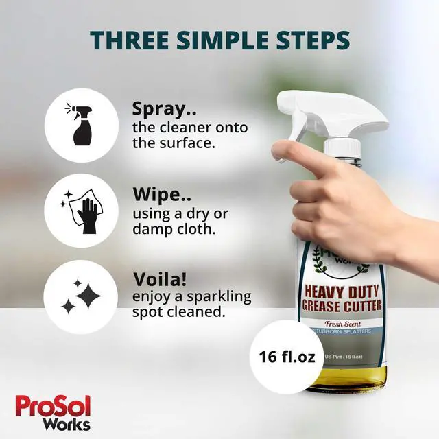 Alt view image 3 of 7 - Degreaser Cleaner Heavy Duty Cleaning Spray 16 oz - Kitchen Cleaner for Stubborn Splatters, Stove Top, Grill, Drip Pans, & Oven Cleaner - Safe on All Surfaces - Fresh Scent