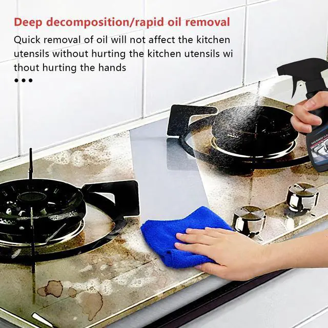 Alt view image 3 of 7 - 120ML Gas Range Cleaner Degreaser,Effective Clean Up Kitchen Oil Stains,Grease & Grime Remover, Kitchen Cooktop Cleaning Spray