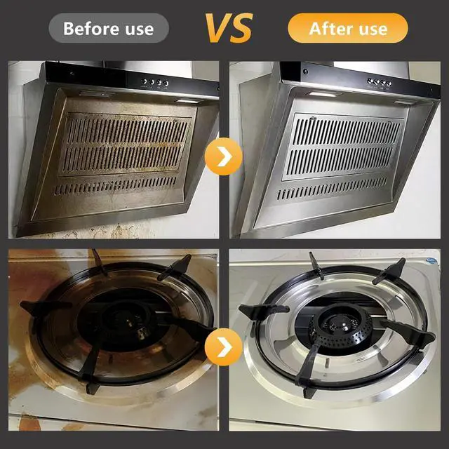 Alt view image 4 of 7 - 120ML Gas Range Cleaner Degreaser,Effective Clean Up Kitchen Oil Stains,Grease & Grime Remover, Kitchen Cooktop Cleaning Spray