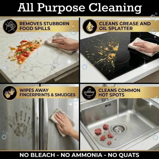 Alt view image 4 of 7 - Multi-Surface Cleaner for Kitchen, Home and Bath - Cleans All Countertops, Stainless Steel, Glass, Floor and Tile - 16oz Spray Bottle