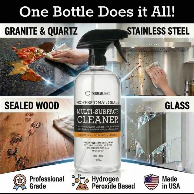 Alt view image 2 of 7 - Multi-Surface Cleaner for Kitchen, Home and Bath - Cleans All Countertops, Stainless Steel, Glass, Floor and Tile - 16oz Spray Bottle