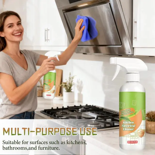 Alt view image 4 of 7 - Kitchen Cleaner Spray, Cleanse Kitchen Appliance Cleaner, Multi-purpose Household and Kitchen Cleaning Spray for Oven, Stove, Range Hood & Appliances (120ML)