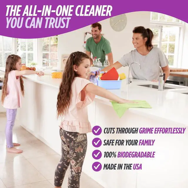 Alt view image 2 of 5 - All Purpose Cleaner Multi-Purpose Hard Surface Cleaner for Kitchen, Bathroom, Counters, Stainless Steel & More - 100% Biodegradable, Vegan, Cruelty-Free (1, Spray Bottle)