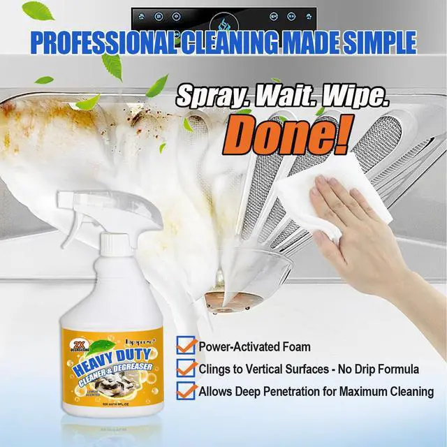 Alt view image 3 of 7 - Clean Up Kitchen Oil Stains Spray,Oven Cleaner Heavy Duty,Kitchen Foam Cleaner & Multipurpose Degreaser Spray, Removes Burnt Residue, Grease & Oil Stains from Pots, Pans and Stovetops