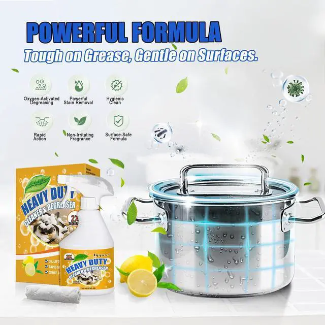 Alt view image 4 of 7 - Clean Up Kitchen Oil Stains Spray,Oven Cleaner Heavy Duty,Kitchen Foam Cleaner & Multipurpose Degreaser Spray, Removes Burnt Residue, Grease & Oil Stains from Pots, Pans and Stovetops