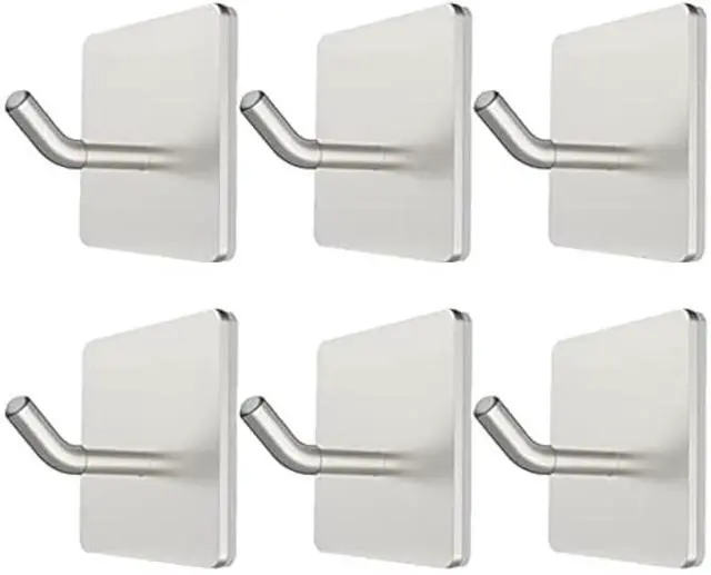 Main image of Pack Adhesive Hooks, 3M Self Adhesive, Metal Wall Sticky Hooks Hanger for Keys Bags Clothes Hat Towel, Kitchen Bath Room Living Room No Drilling Needed