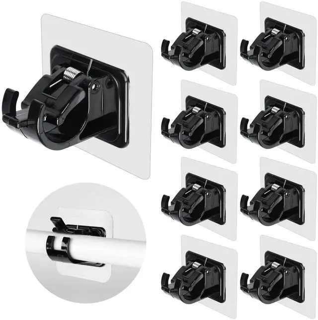 Main image of Curtain Rod Brackets No Drilling, 8 PCS Self Adhesive Curtain Rod Holder Hooks, Hangers for Bathroom Kitchen Home Bathroom & Hotel Use
