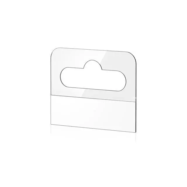 Alt view image 3 of 4 - Self Adhesive Plastic Hanging Tabs, 200 Pcs Hang Tags, 41mm x 33mm Slot Hole Hang Tabs Clear Plastic Hang Tags Hook for Hanging Retail Displays etc