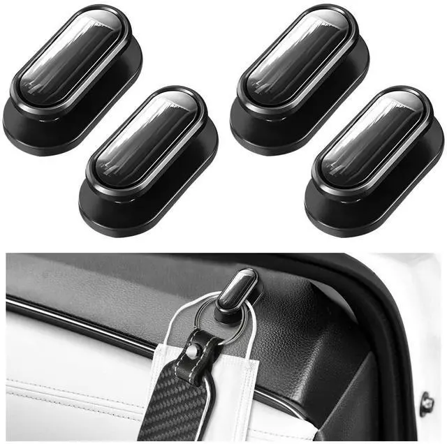 Main image of 4 PCS Car Mini Hook, Fashion Multifunctional Wall Hanging Hooks, Durable Strong Self-Adhesive Backseat Hangers, Vehicle Hook Stickers for Keys USB Mask Earphone Cable (Glossy)