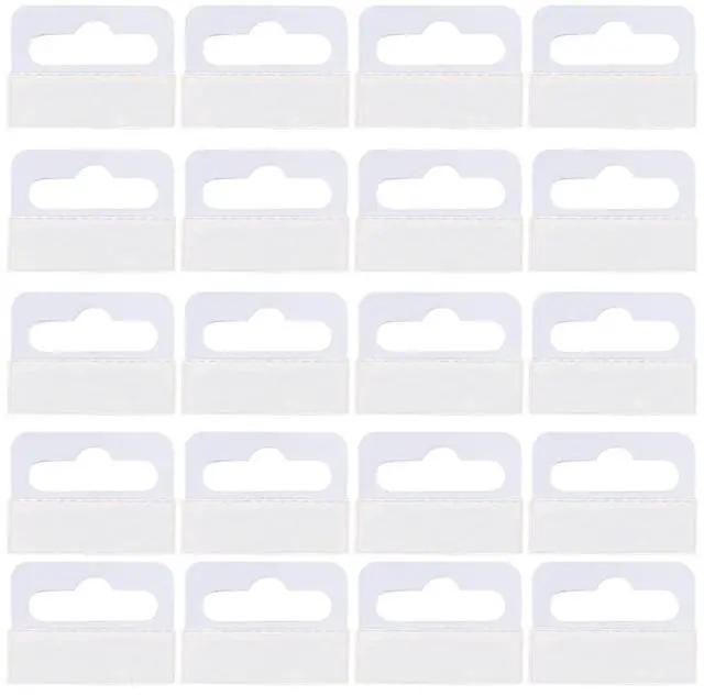 Main image of Clear Self Adhesive Hang Tabs Hooks Plastic Display Hand Tabs Slot Hole Folding Tab for Store Retail Display(200 Pieces)