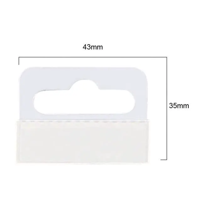 Alt view image 2 of 4 - Clear Self Adhesive Hang Tabs Hooks Plastic Display Hand Tabs Slot Hole Folding Tab for Store Retail Display(200 Pieces)