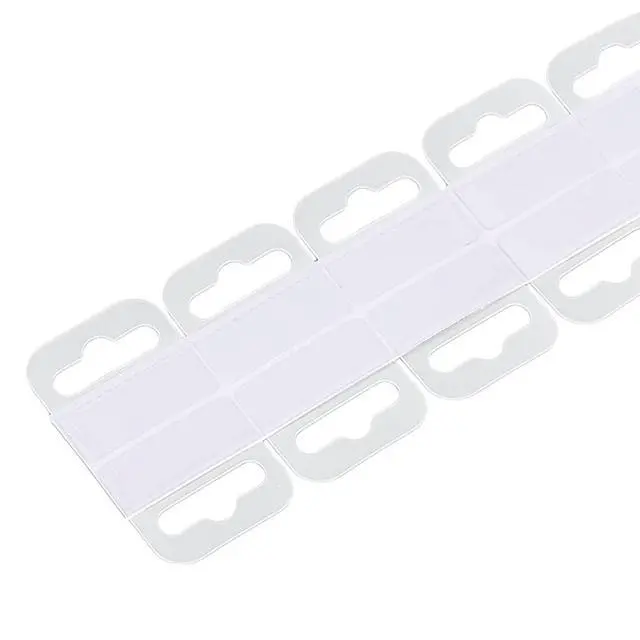 Alt view image 3 of 4 - Clear Self Adhesive Hang Tabs Hooks Plastic Display Hand Tabs Slot Hole Folding Tab for Store Retail Display(200 Pieces)