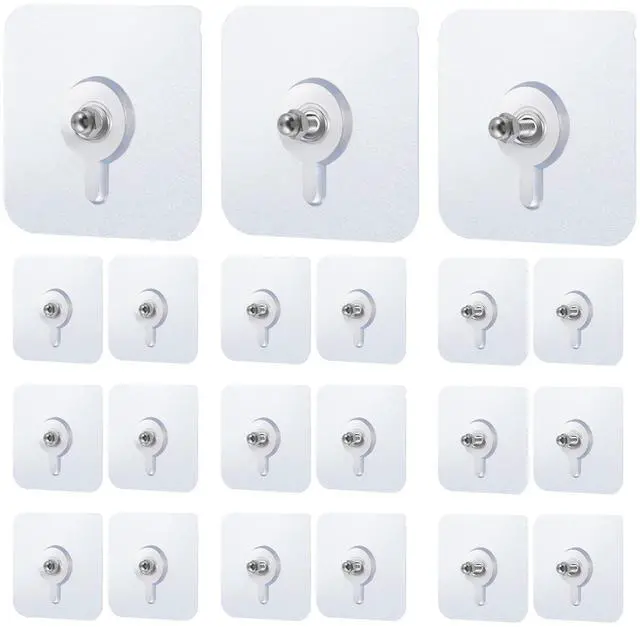 Main image of 20 PCS Self Adhesive Wall Mount Non-Trace Screw Hook Stickers