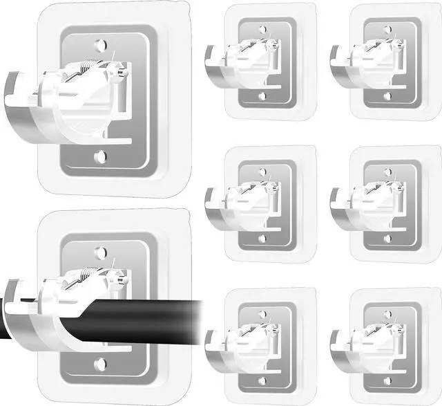 Main image of Self Adhesive No Drill Adjustable Curtain Rod Holder Hooks Brackets, Nail Free, No Drilling Hangers for Bathroom, Kitchen, Home, Bathroom and Hotel, Transparent, 8PCS