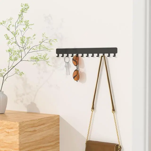 Alt view image 5 of 7 - Necklace Holder Hanging Jewelry Organizer - Self-Adhesive Wall Jewelry Organizer for Necklace, 2 PCS, Black