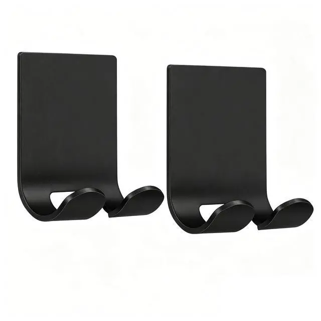 Main image of Razor Holder Shaver Hook Hanger Stand(2 Pack)Heavy Duty Self Adhesive Hooks Stainless Steel Sticky Wall Hooks,Shower Hook for Razor,Bathroom Kitchen Organizer for Plug Robe Towel Loofah Bathrobe Coat