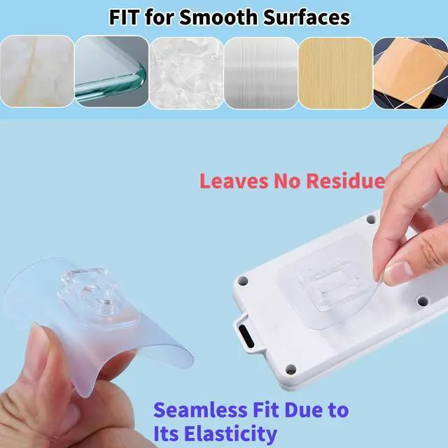 Alt view image 4 of 7 - Double Sided Adhesive Wall Hooks,20 Pack Self Adhesive Hooks,Suitable for Hanging and Organizing Power Outlets, Picture Frames, and Tissue Boxes at Home, Office, or in Rv