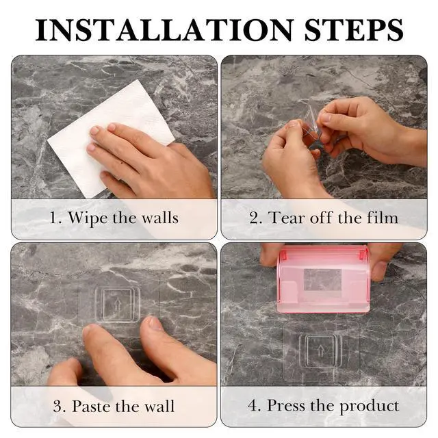 Alt view image 7 of 7 - 2 Pack Razor Holder with Cover for Shower Wall, Self Adhesive Razor Stand Shaver Organizer, Plastic Razor Hanger Hooks Compatible with Gillette Venus, Flamingo, BIC, Billie (Clear Pink)