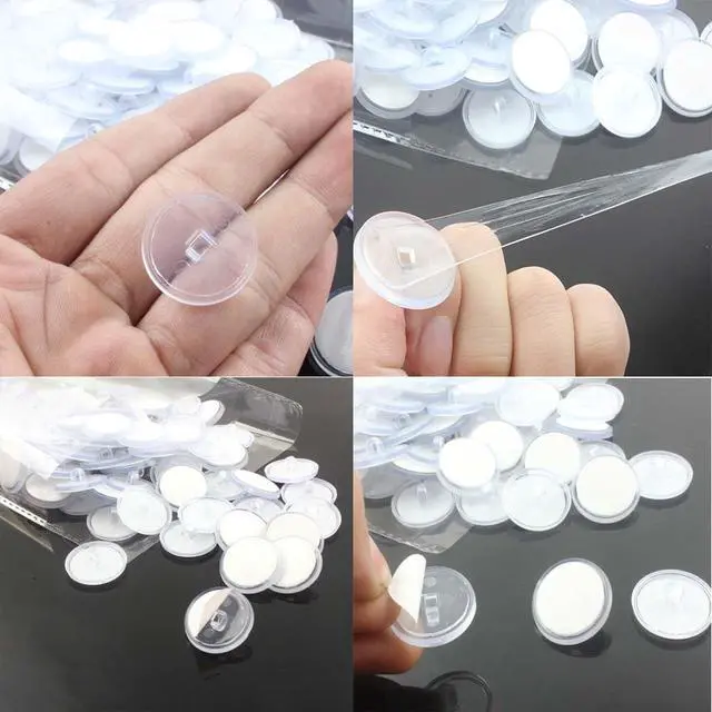 Alt view image 3 of 6 - 40 Pack Self Adhesive Wall Hook Sticky Ceiling Hooks Small Disc Sticker Hanger for Christmas Festival Wedding Decorations Baloon Storage Display 2cm/0.78