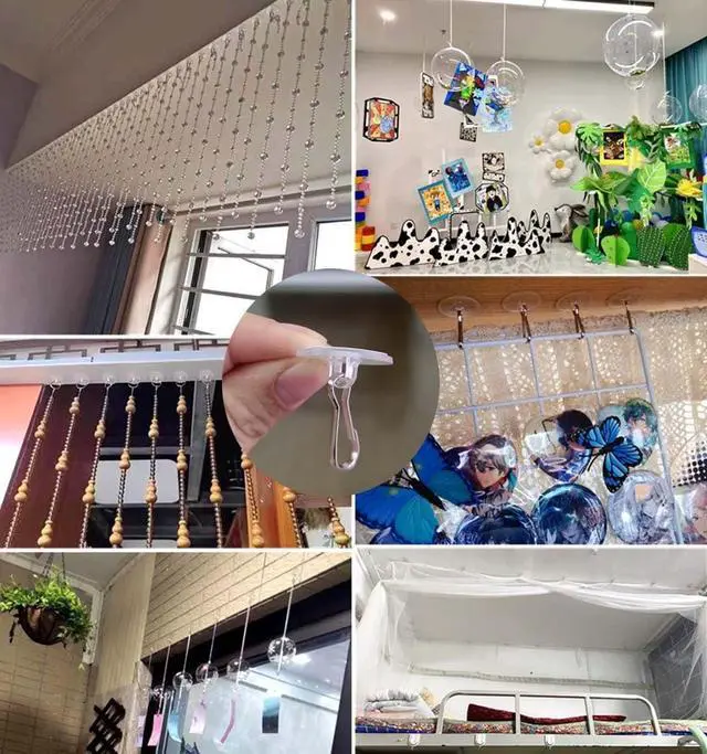 Alt view image 5 of 6 - 40 Pack Self Adhesive Wall Hook Sticky Ceiling Hooks Small Disc Sticker Hanger for Christmas Festival Wedding Decorations Baloon Storage Display 2cm/0.78
