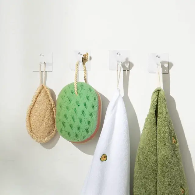 Alt view image 2 of 6 - 6 Pieces Clear Acrylic Hat Hooks for Wall Heavy Duty Wall Mounted Coat Clothes Towels Hook Self Adhesive Jewelry Organizer Hanging Display Rack Seamless Stick for Home Bathroom Bedroom Office