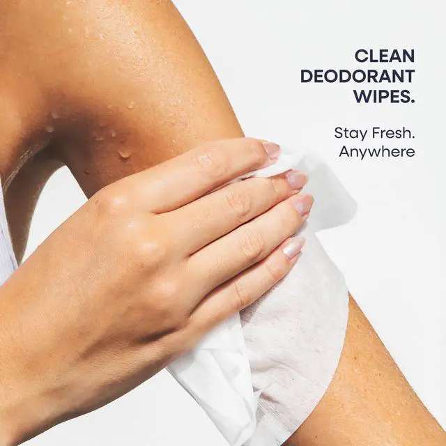 Alt view image 2 of 7 - Deodorant Body Wipes for Men & Women Body Wipes for Odor Control, Use for On-the-Go Cleansing, Gym Sessions, Travel, or Rinse-Free Shower Alternative Aqua Scent, Pack of 1