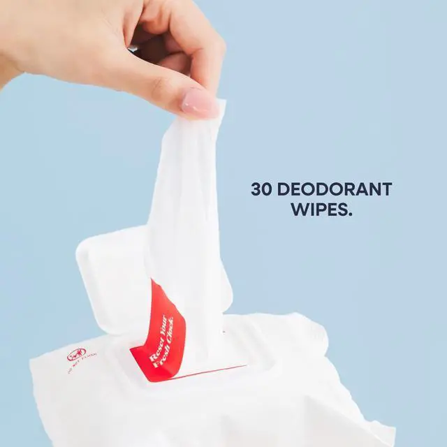 Alt view image 7 of 7 - Deodorant Body Wipes for Men & Women Body Wipes for Odor Control, Use for On-the-Go Cleansing, Gym Sessions, Travel, or Rinse-Free Shower Alternative Aqua Scent, Pack of 1