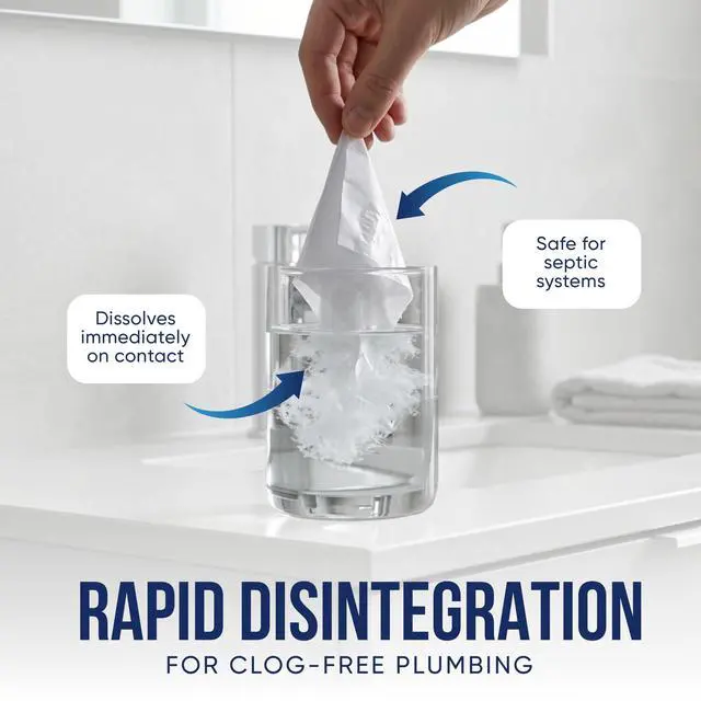 Alt view image 6 of 7 - Flushable Wipes Travel Size Individually Wrapped 50 Ct,, Ultra Soft and Large for Adult and Kid, 97% Water - XL 7 X 7 in, Fresh Scent
