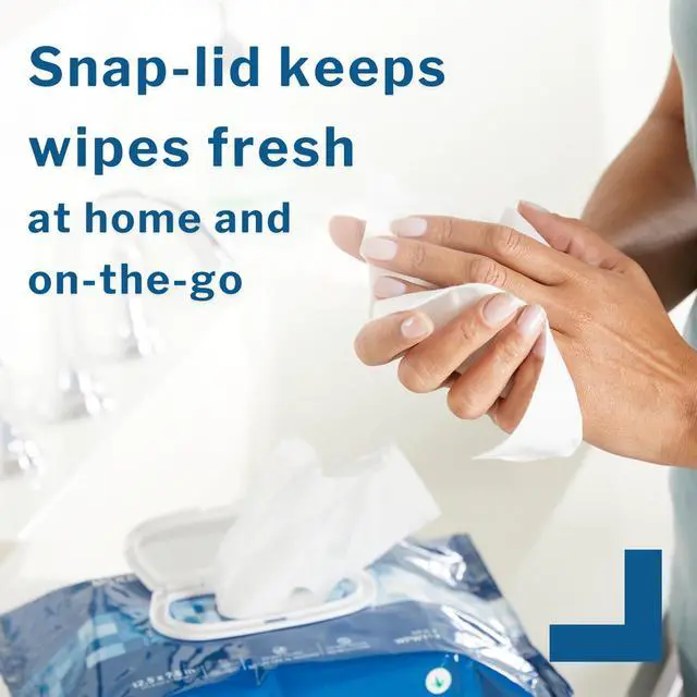Alt view image 3 of 7 - Washcloth Wipes, Scented - Disposable Wet Wipes for Adults - Alcohol-Free - No-Rinse Formula - Snap Lid Soft Pack, 48 Count, 1 Pack