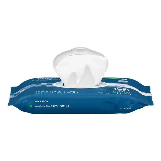 Alt view image 6 of 7 - Washcloth Wipes, Scented - Disposable Wet Wipes for Adults - Alcohol-Free - No-Rinse Formula - Snap Lid Soft Pack, 48 Count, 1 Pack
