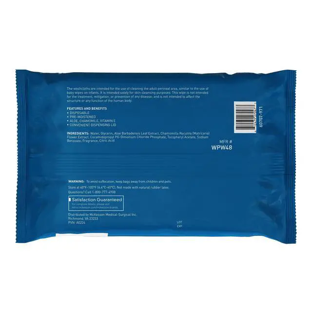 Alt view image 7 of 7 - Washcloth Wipes, Scented - Disposable Wet Wipes for Adults - Alcohol-Free - No-Rinse Formula - Snap Lid Soft Pack, 48 Count, 1 Pack