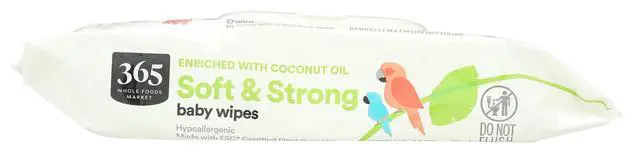 Alt view image 6 of 6 - Soft & Strong Disposable Baby Wipes, Enriched with Coconut Oil, 64 Count