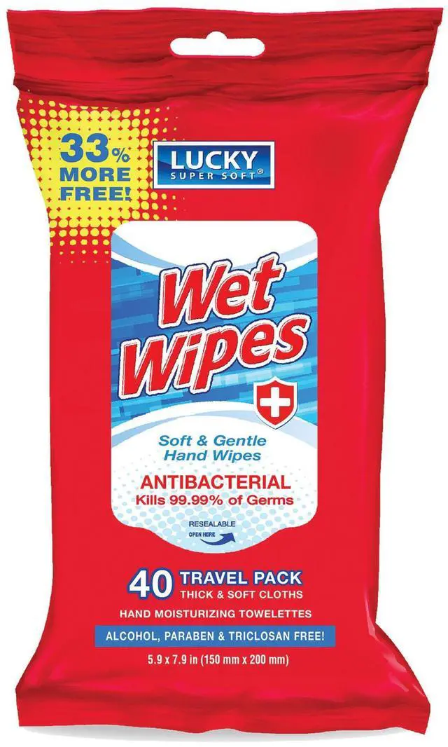 Main image of Antibacterial Wet Wipes, 40 Count